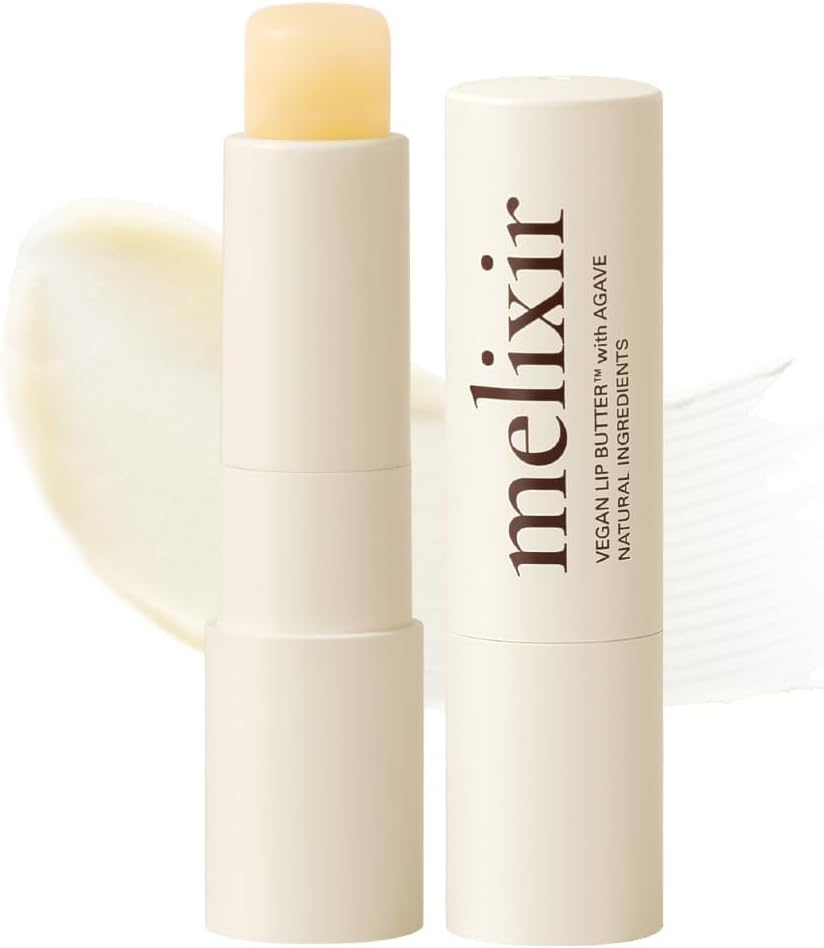 Melixir Vegan Lip Butter (12 Colors), Hydrating Lip Balm Stick, Bee-Free, Petrolatum-Free, Plant-Based, Moisturizes Dry & Chapped Lips With Shea Butter, Sheer, Natural Finish - #01 Agave(Clear)