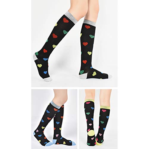 3 pares de meias de compressão masculinas e femininas da Lioobo, para viagens de voo, enfermeiros, m