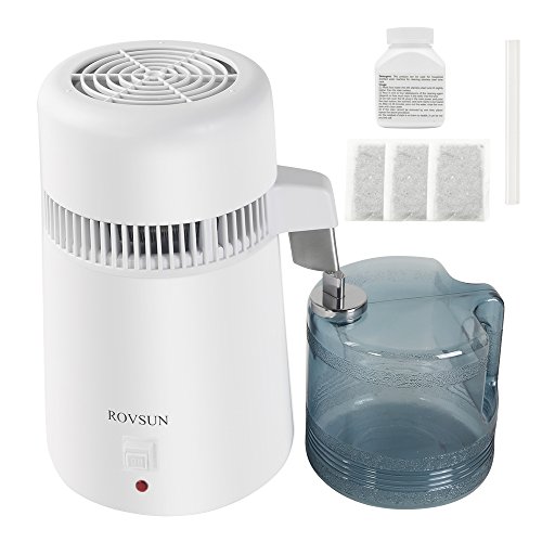 ROVSUN Countertop Water Distiller Machine All Stainless Steel Interior, Distilled Water Purifier Filter