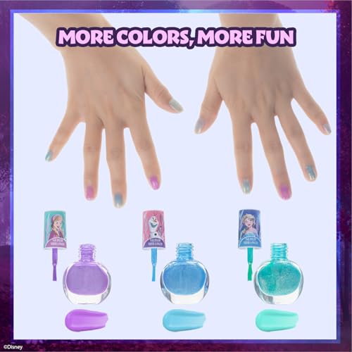 disney frozen train case beauty set kids makeup kit for girls real washable makeup set play makeup party favor birthday ages 3 4 5 6 7 8 9 10 11 12 by townley girl