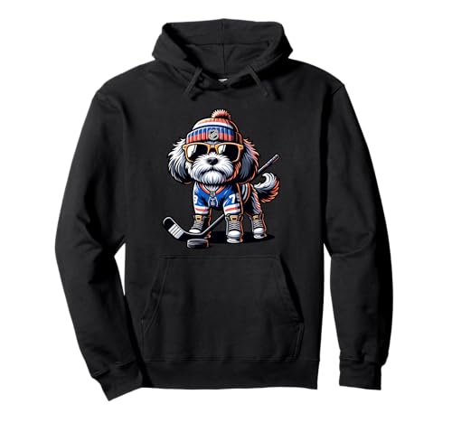 Bolonka Eishockey Hund Spieler 79 Cool Pullover Hoodie