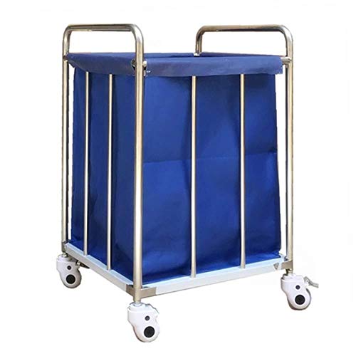 DYB Laundry Basket Sorter Square Laundry Trolley with Removable Fabric Bags, Laundry Collector for Home/Salon/Washing Basket, Blue Laundry Sorter