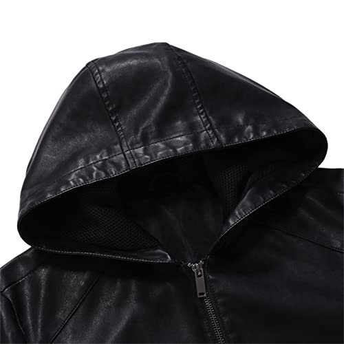 Chaqueta de Cuero con Capucha para Hombre Talle 4X-Large miniatura 3