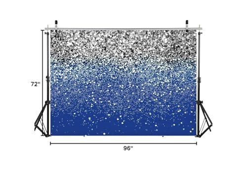 Fondo fotográfico azul y plata 8x6 pies con lunares miniatura 7