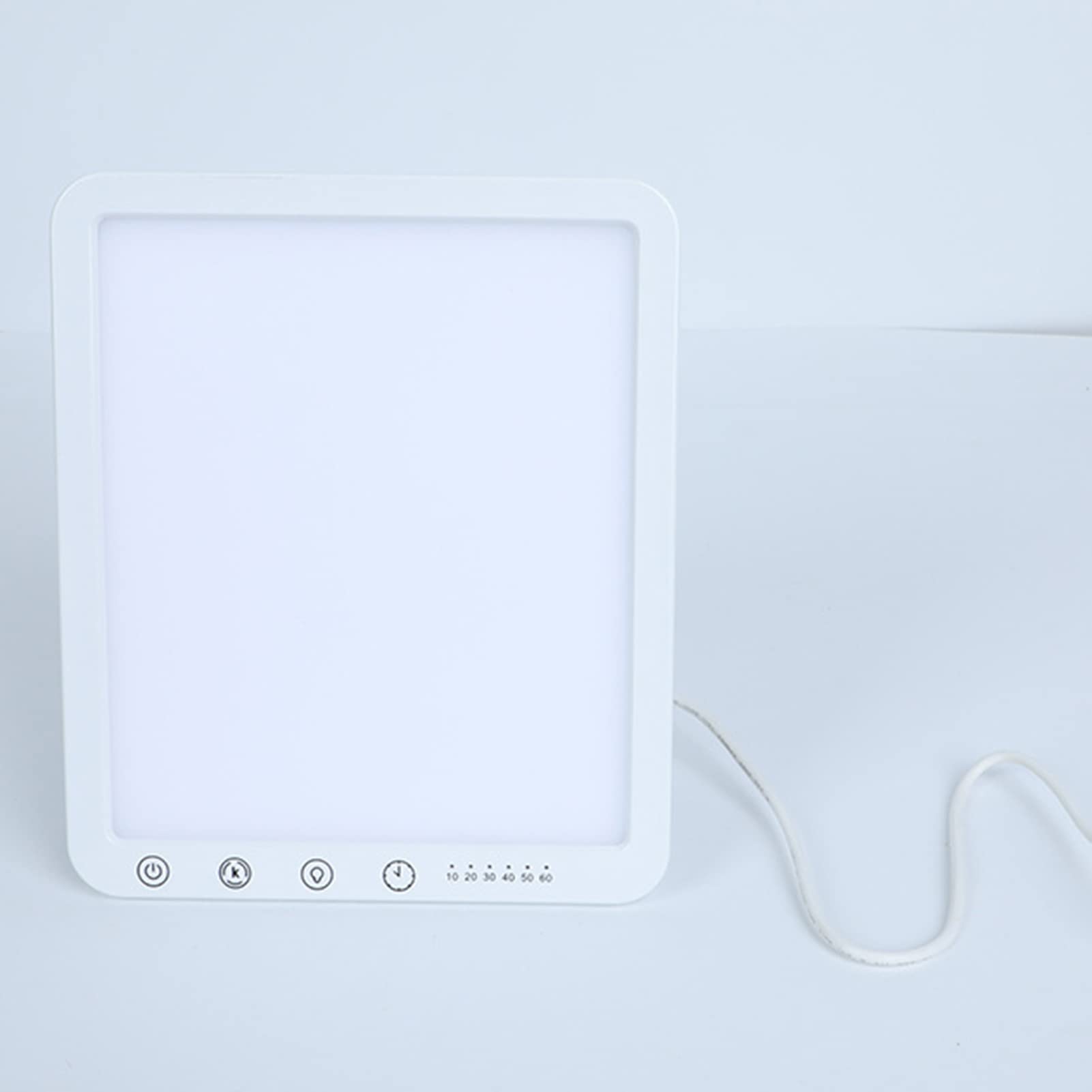 Lampe De Luminothérapie, 15000Lux Lampe SAD, Avec 3 Modes De Couleur & 3000K-6500K, 5 Niveaux De Luminosité, 6 Paramètres De Minuterie, Spectre Complet Lampes Tristes Pour Dépression,Blanc