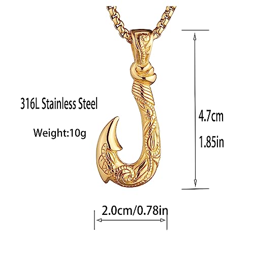 STWTR Hawaiian stainless steel fishhook pendant necklace Moana Fishhook Viking necklace Father husband boyfriend gift2