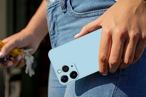 MyGadget Funda para iPhone 15 Pro MAX en Silicona TPU - Carcasa Slim & Flexible - Case Resistente Antigolpes y Anti choques - Ultra Protectora Azul pálido