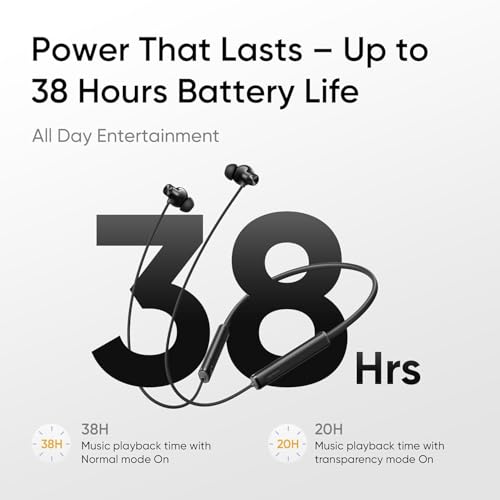 Image of Realme Buds Wireless 5 ANC in Ear Bluetooth Headphones,50dB ANC, 13.6mm Dynamic Bass Driver,360 Spatial Audio,45ms Low Latency,Upto 38hrs Playback,IP55 Rating(Midnight Black)(ER)