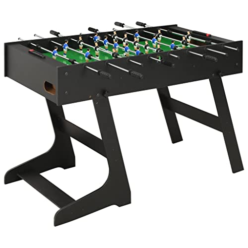 vidaXL Kickertisch Klappbar Tischkicker Kicker Profi Fussballtisch Fußballtisch Tischfußball Spieltisch Getränkehalter 121x61x80cm Schwarz