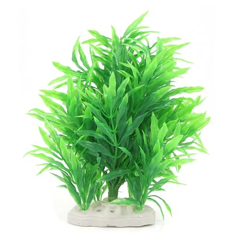 CAPASTEC Aquarium Decoration,Plastic Artificial Plant Decoration for Aquarium Fish Tank 7.87Inch (Green)