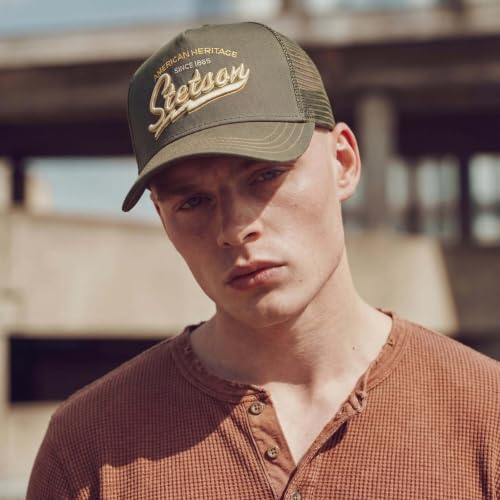 Image of Stetson American Heritage Trucker Cap Men Breathable Mesh Snapback Summer Winter