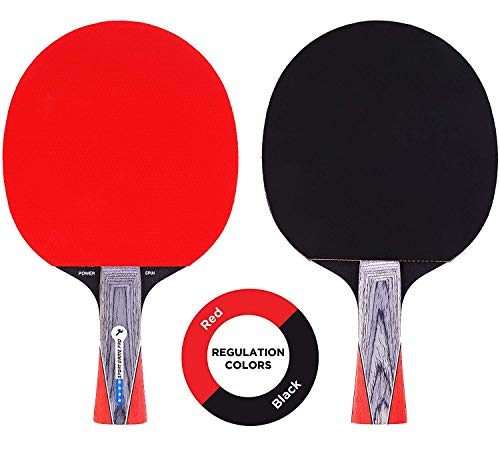 Ping Pong Paddle Set With Killer Spin + Case For Free - Professional Table Tennis Racket For Beginner And Advanced Players - Improve Your Ping Pong Skills With Jt Ping Pong Paddle Set (Red) #TOP5