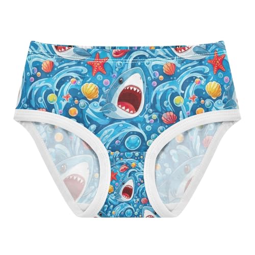 Cute Sharks Toddler Girls Underwear, Cotton Girls Underwear, 2T–8 Years