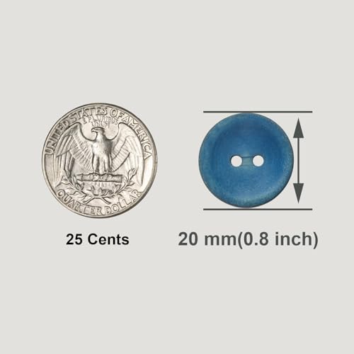 Boutons 2 trous bleu 20 mm Inotionstyle à surface lisse pour gilets