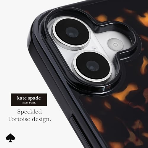 Image of kate spade new york iPhone 17 Case - Tortoise | Compatible with MagSafe - Lightweight Designer Case for iPhone 17 with Anti-Scratch Coating and Speckled Tortoise Design