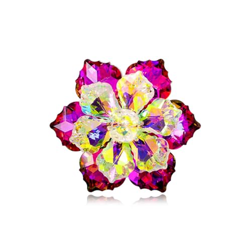 Image of Rhinestone Sunflower Brooch Pin for Women Red Black Purple Large Flower Broochs Snowflake Brooch Marquise Wreath Brooches Jewelry