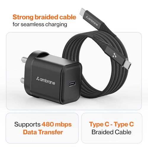 Ambrane 20W Mobile Charger with Cable, Black 20w_WC_Black - Image 6