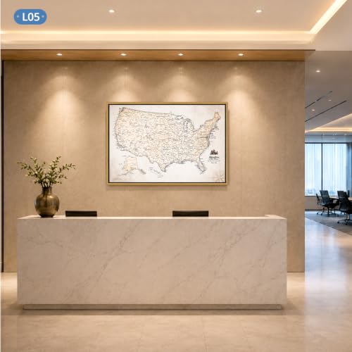 Image of IPIC Personalized Vintage Framed USA Map Pin Board, Image Size 24x28 in