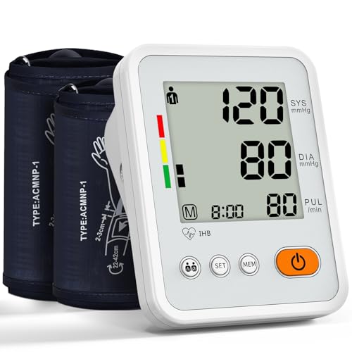 FDA-Cleared Blood Pressure Monitors for Home Use with 2 Size Cuff Blood Pressure Monitor XL & Universal Cuffs 2 * 120 Memory Sets 4 Aa Batteries Included(FSA&HSA Eligible)