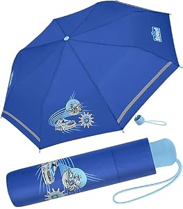 SCOUT Kinder-Taschenschirm mit reflektierendem Streifen Blue Police