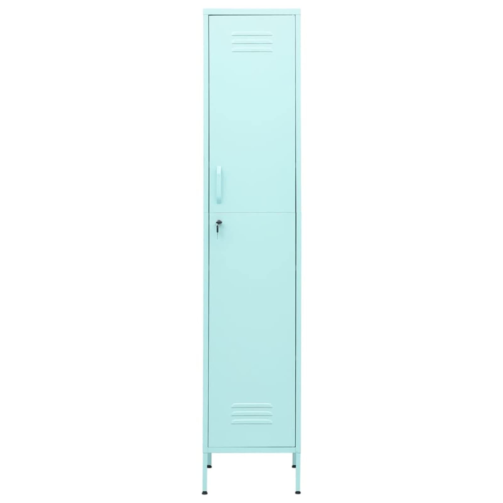 DJEKA Schließfachschrank Mintgrün Lagerschrank Spind Metallschrank Stahlschrank Aufbewahrungsschrank 35x46x180 cm Stahl Mehrzweckschrank Umkleideschrank Fächerschrank