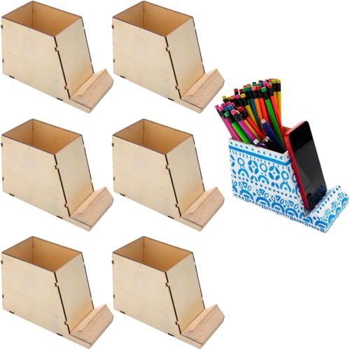 Supports de bureau en bois brut Fun Express pour loisirs créatifs (lot de 6)