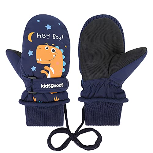 QKURT Guanti da Sci per Bambini, Guanti da neve Caldi Invernali Guanti da Snowboard Antivento per Bambini di 2~10 Anni, Guanti Sportivi per Bambini per Slittino Snowboard Pattinaggio Ciclismo Corsa