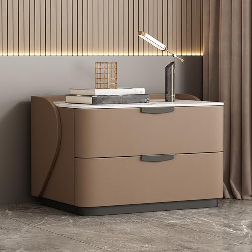HJYBFA Mesita de Noche de Madera Maciza cajones Dobles y Tablero de Pizarra, Estilo nórdico Italiano para Dormitorio y Sala de Estar.