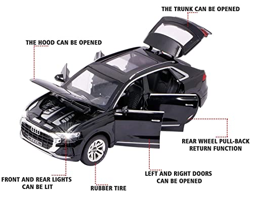 Image of ARNIYAVALA 1:24 Diecast Audi Q8 Toy Car Scale Model,Pull Back Vehicles Alloy Simulation Supercar with Lights and Sound Also for Car Dashboard,Kids,Adult