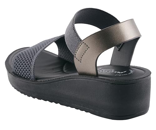 Image of puntoblu Cushion Comfort Platform Heel Sandals for Women | Comfortable Padded Footbed | Breathable Mesh | Slingback Closure | Anti-Skid & Durable Mid Heel Sandal for Girls