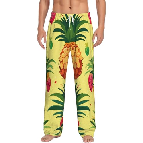 Pantalon de pyjama pour homme polaire imprimé ananas vêtement de nuit