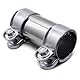 Auspuffschelle Edelstahl Rohrverbinder Ø 55 mm x 125 mm Doppelschelle Auspuffschelle Auspuff Schelle Rohrverbinder Auspuff Schellen Universal für Auspuffrohr mit 55 mm Durchmesser