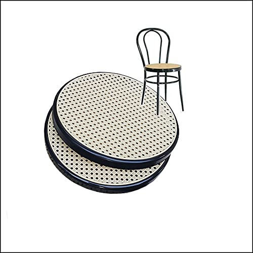 FacilCasa 2 Replacement de Fauteuil Bistrot Metal Siège Rond, Remplacement Chaise Thonet en Plastique - Remplacez et Economisez avec Notre Remplacement Paille Vienna (2 Anneau Noir)