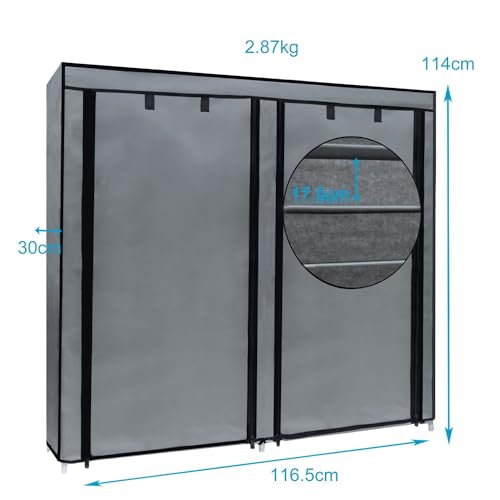 Armoire en tissu Intirilife pour ranger vos chaussures et vêtements à l'abri de la poussière - 4