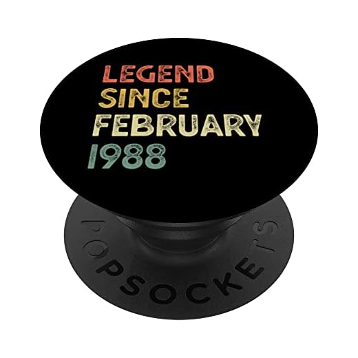 Leyenda de 35 cumpleaños para hombres y mujeres desde febrero de 1988 PopSockets PopGrip Intercambiable