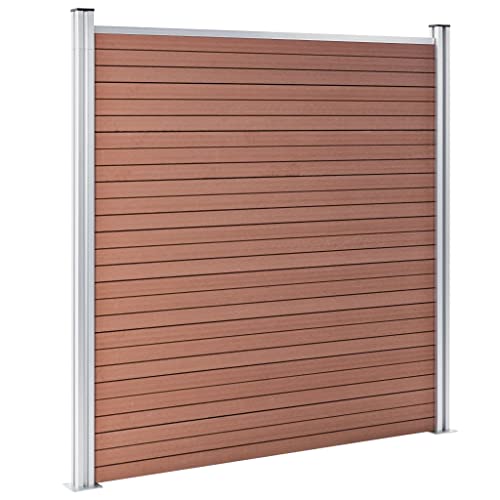 Emmtore Gartenzaun WPC Sichtschutzzaun Windschutzzaun Lamellenzaun Windschutz Sichtschutz Zaun Element Terrasse Garten 526x186 cm Braun