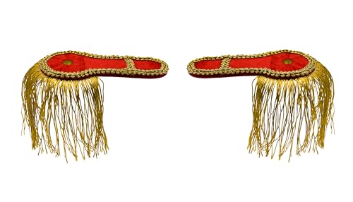 Nicky Bigs Novelties Majorette Band Leader Major Cosplay Ringmaster Shoulder Epaulettes Gold Fringe Boards Costume Accessories