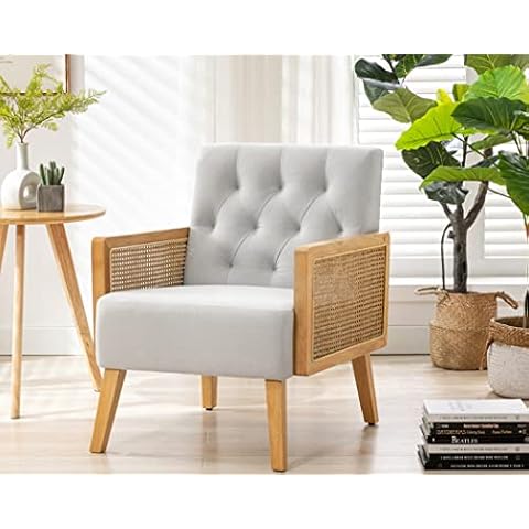 Sillón salón de ratán y terciopelo gris Cover