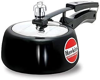 HAWKINS CB15 Hard Anodised Pressure Cooker, Aluminum, Contura Black, 1.5-Liter