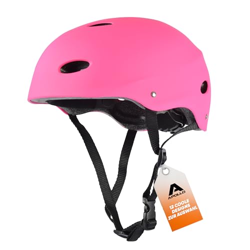 Apollo Skate-Helm/Kinder-Helm - Verstellbarer Skateboard, Scooter, BMX-Helm, mit Drehrad-Anpassung geeignet für Kinder, Erwachsene, in verschiedenen Größen und Farben