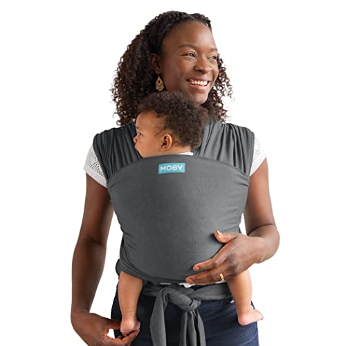 Image of Moby Wrap Baby Carrier | Element | Baby Wrap Carrier for Newborns & Infants | #1 Baby Wrap | Baby Gift | Keeps Baby Safe & Secure | Adjustable for All Body Types | Asphalt