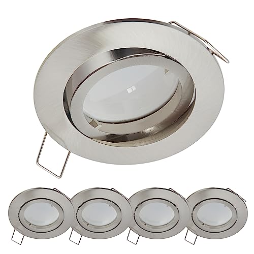 5x LED Einbaustrahler 3 Watt warmweiß 230V matt chrom dimmbar GU10 Modul Einbauleuchte schwenkbar Ø 68mm Lochmaß – Einbau-Spot Decken-Strahler Deckeneinbaustrahler Deckenspot Deckeneinbauleuchte 5x LED Einbaustrahler 3 Watt warmweiß 230V matt chrom dimmbar GU10 Modul Einbauleuchte schwenkbar Ø 68mm Lochmaß – Einbau-Spot Decken-Strahler Deckeneinbaustrahler Deckenspot Deckeneinbauleuchte