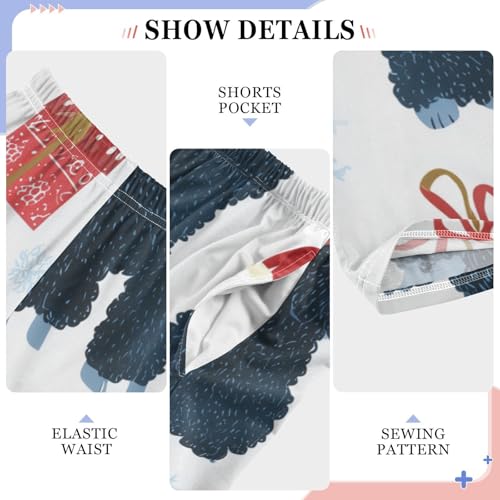 ZZXXB Christmas Poodle Snow Boys Long Pants Soft Trousers Elastic Waist Kids Lounge Bottoms with Pockets S-XL4