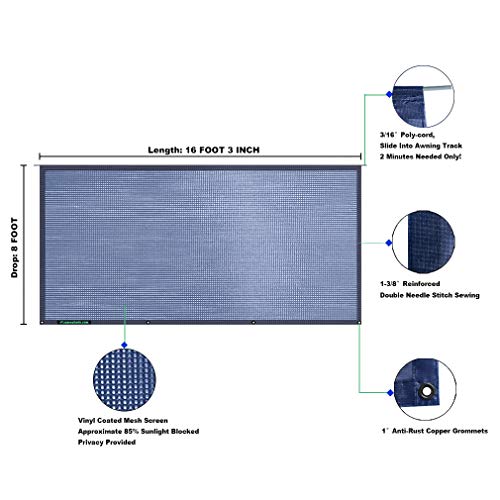 Image of RV Awning Mesh Sun Shade Screen for Motorhome Camper Trailer Sunshade