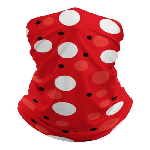 QMNRTK Red White Polka Dot Balaclava UV Protection Face Mask Breathable Neck Gaiter Ski Mask for Men Women Headwear Bandana Elastic Face Scarf