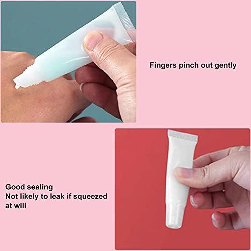 Image of 5Pc 5ml Clear Mini Refillable Empty Squeeze Lip Gloss Lip Balm Lip Oil Tubes Storage Container Jar Bottles with Screw Cap for Household Translucent Frosted & Travel Toiletries