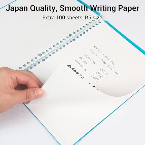 Image of Kokuyo Campus 3 Pack Spiral Binder Notebooks, B5 Refillable Notebooks Smart Ring Binder 25 Sheets Capacity Each, with 100 Sheets 6mm Dot Ruled Filler Paper, Ideal for Work, Study & Journal, Lemon Mix