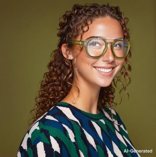 Image of VISOONE Fashion Round Blue Light Blocking Glasses for Women Man SANFORD