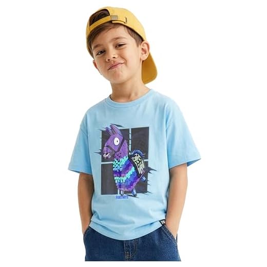 Fortnite T Shirt Jungen Teenager 7–15 Jahre, Sommer Tshirt Kinder mit Aufdruck, Atmungsaktiv Kurzarm T-Shirt, Gaming Geschenke für Fans (9-10 Jahre, Blau Fortnite)