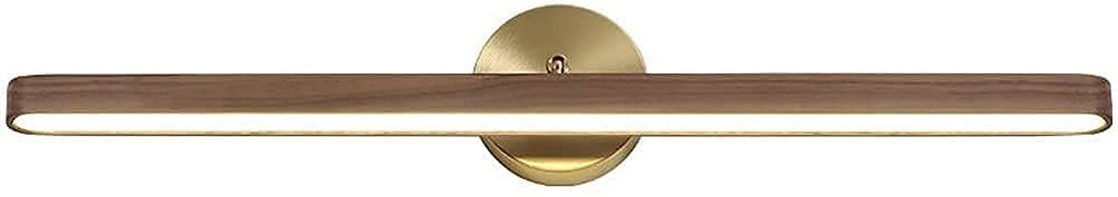 WLCBWYF Lámpara de Espejo para baño Retro, lámpara de Pared de Madera LED para baño, lámpara de Espejo para baño con Base de latón Resistente al Agua, Compatible con iluminación
